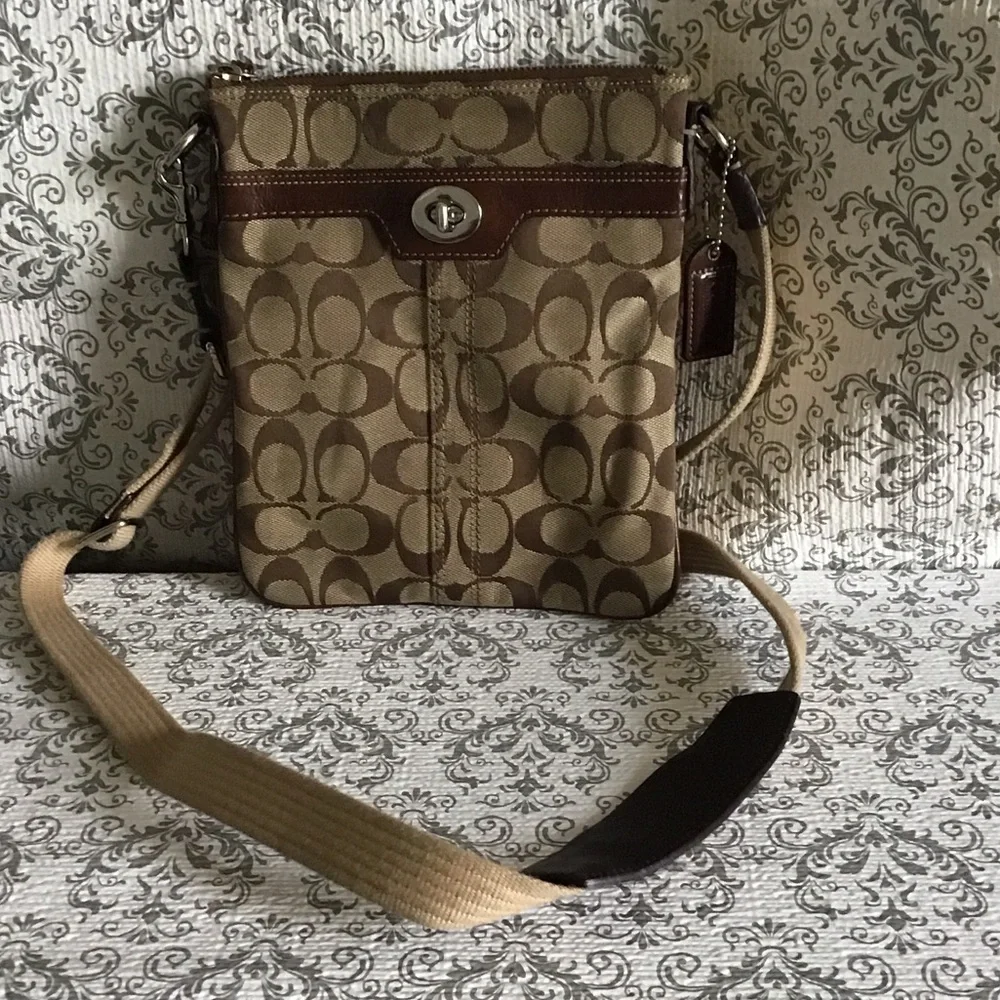 Coach Brown Patterned Crossbody Bag